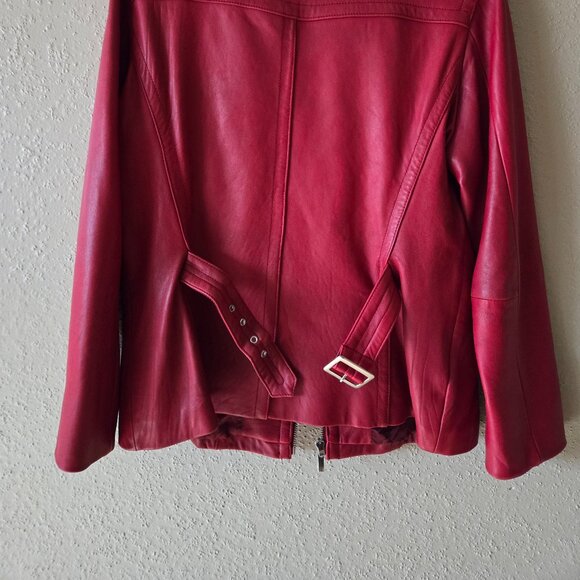 Red Leather Coat - Picture 4 of 6